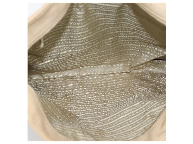 PRADA Tote Bag Canvas Beige Silver - vista 18
