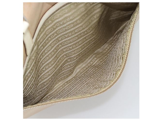 PRADA Tote Bag Canvas Beige Silver - vista 24
