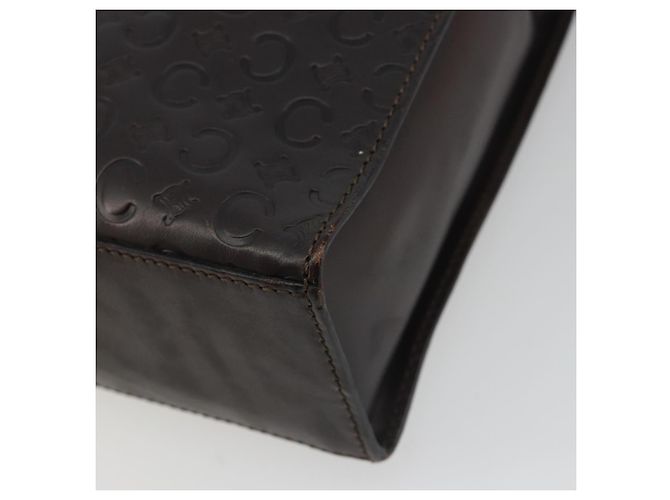 Céline CELINE C Macadam Canvas Hand Bag Leather Dark Brown Gold - vista 12