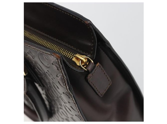 Céline CELINE C Macadam Canvas Hand Bag Leather Dark Brown Gold - vista 15