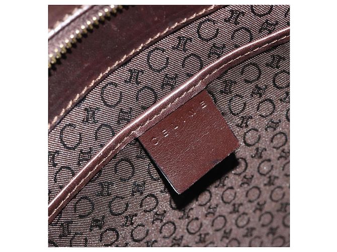 Céline CELINE C Macadam Canvas Hand Bag Leather Dark Brown Gold - vista 16