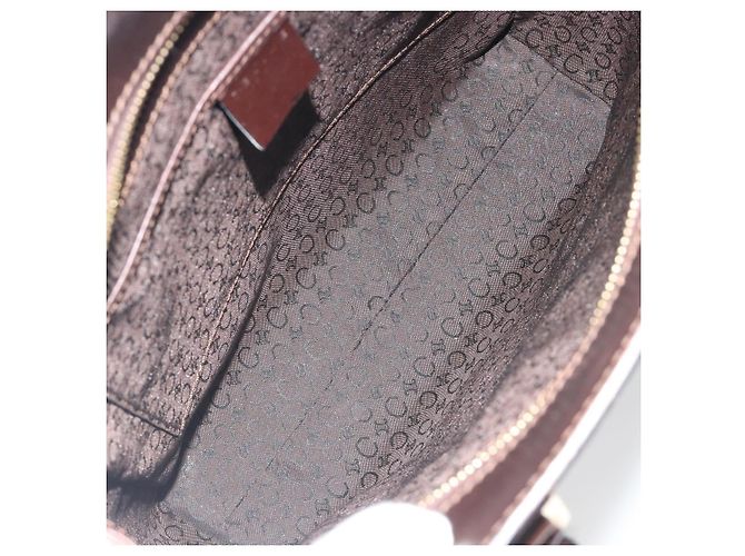 Céline CELINE C Macadam Canvas Hand Bag Leather Dark Brown Gold - vista 17