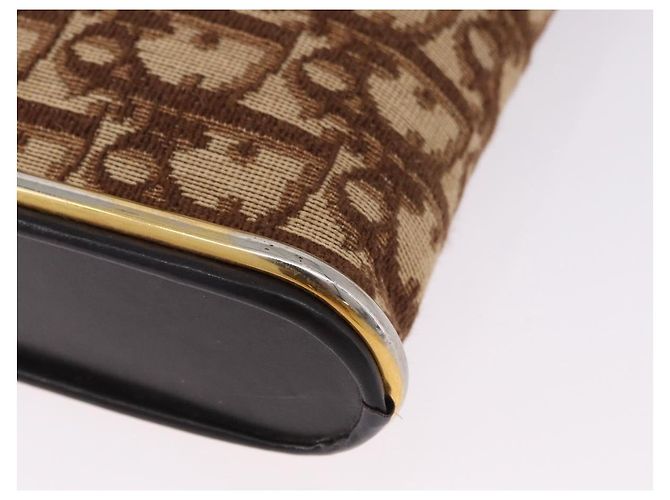 Christian Dior Trotter Canvas Shoulder Bag Beige Gold - vista 12