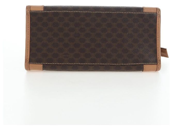 Céline CELINE Macadam Canvas Hand Bag PVC Leather Brown Gold - vista 10