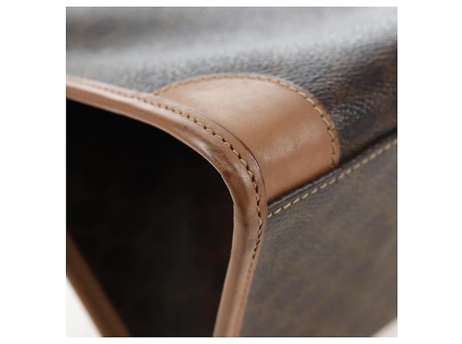 Céline CELINE Macadam Canvas Hand Bag PVC Leather Brown Gold - vista 13