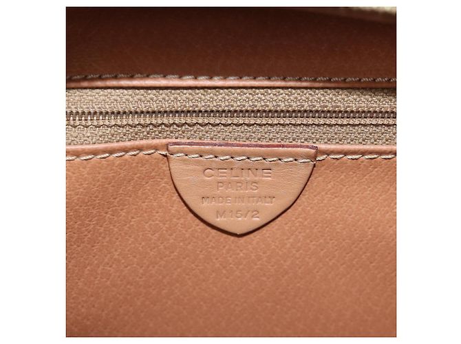 Céline CELINE Macadam Canvas Hand Bag PVC Leather Brown Gold - vista 16