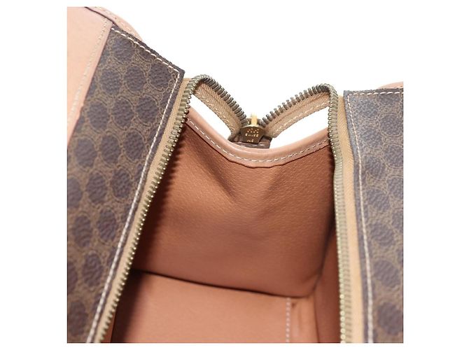 Céline CELINE Macadam Canvas Hand Bag PVC Leather Brown Gold - vista 19