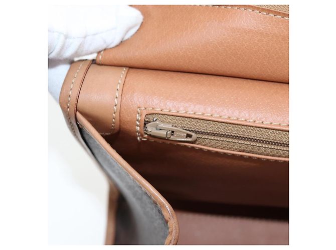 Céline CELINE Macadam Canvas Hand Bag PVC Leather Brown Gold - vista 20