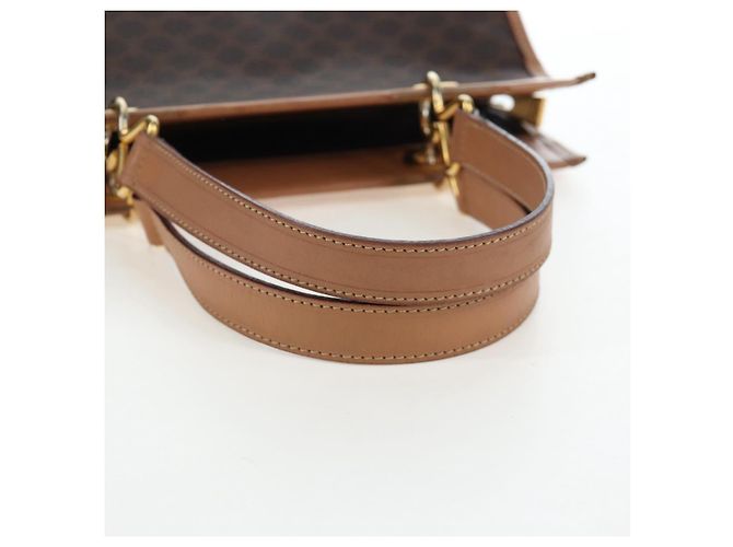 Céline CELINE Macadam Canvas Hand Bag PVC Leather Brown Gold - vista 7
