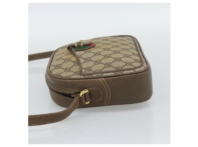 GUCCI GG Supreme Web Sherry Line Shoulder Bag PVC Beige Gold - Ansicht 4