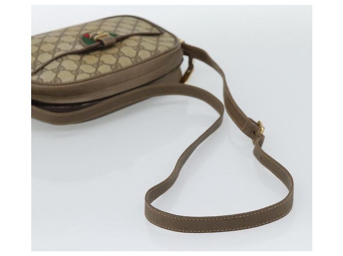 GUCCI GG Supreme Web Sherry Line Shoulder Bag PVC Beige Gold - Ansicht 7