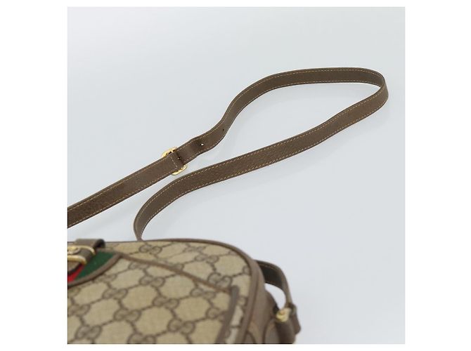 GUCCI GG Supreme Web Sherry Line Shoulder Bag PVC Beige Gold - Ansicht 8