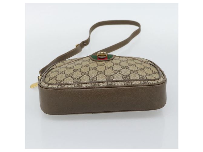 GUCCI GG Supreme Web Sherry Line Shoulder Bag PVC Beige Gold - Ansicht 9