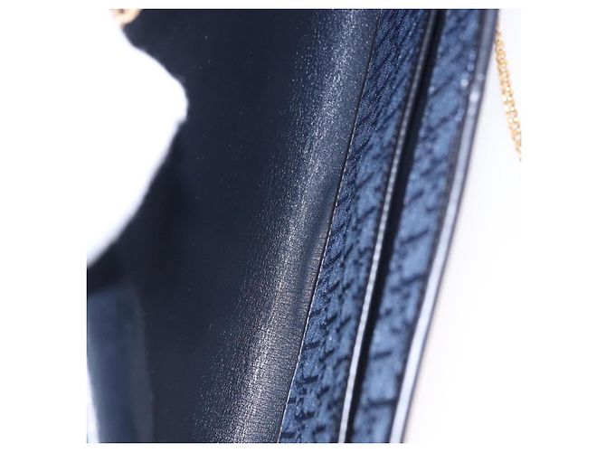 Christian Dior Trotter Canvas Chain Shoulder Bag Navy Gold - vista 17