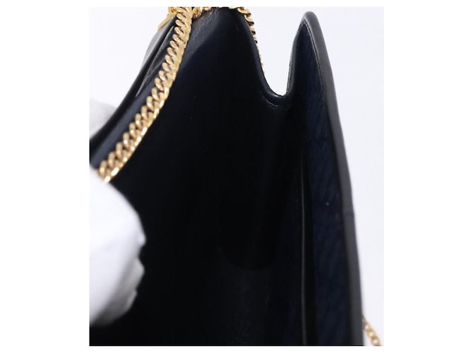Christian Dior Trotter Canvas Chain Shoulder Bag Navy Gold - vista 18