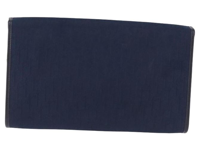 Christian Dior Trotter Canvas Chain Shoulder Bag Navy Gold - vista 3