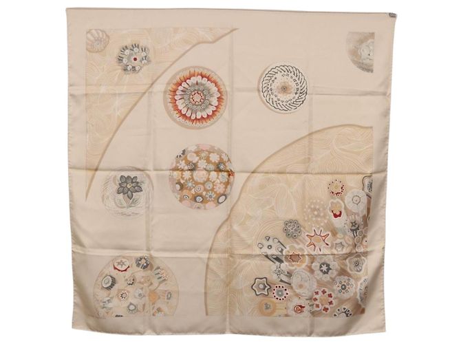 Hermès HERMES Carre 90 Scarf Silk Beige - vista 12