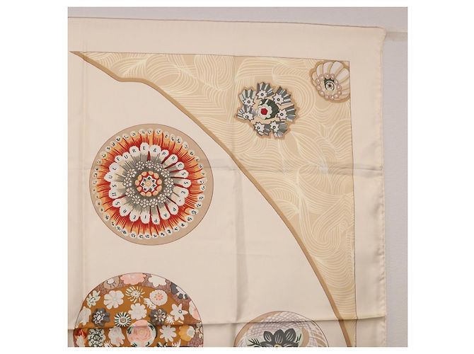 Hermès HERMES Carre 90 Scarf Silk Beige - vista 4