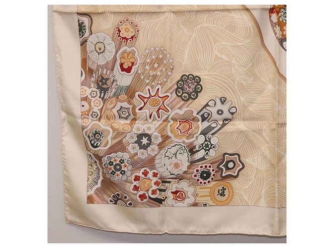 Hermès HERMES Carre 90 Scarf Silk Beige - vista 8