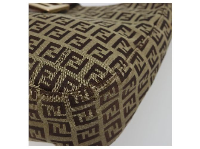 FENDI Zucchino Canvas Hand Bag Beige Gold - vista 10