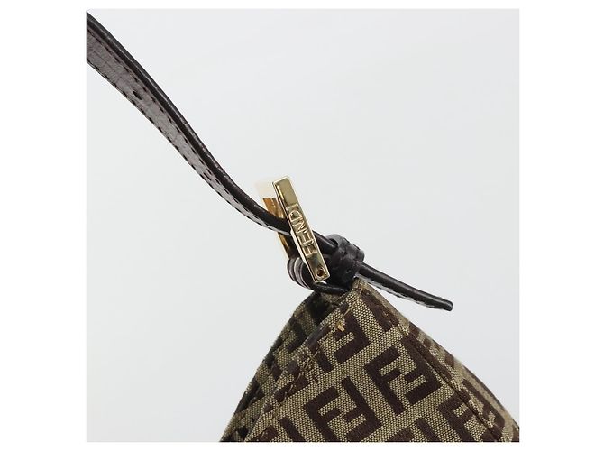 FENDI Zucchino Canvas Hand Bag Beige Gold - vista 14