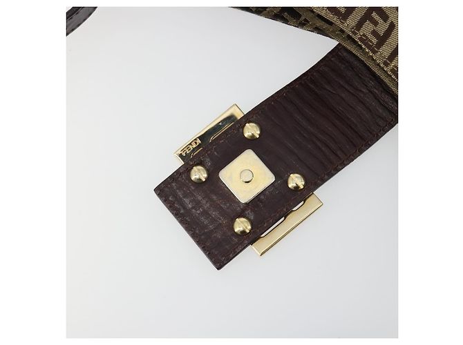 FENDI Zucchino Canvas Hand Bag Beige Gold - vista 16