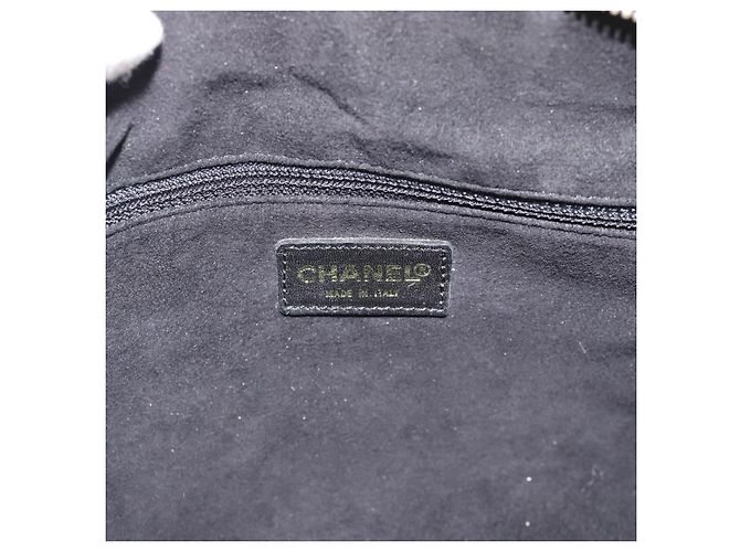CHANEL Choco Bar Hand Bag Cotton Black Gold CC - vista 15