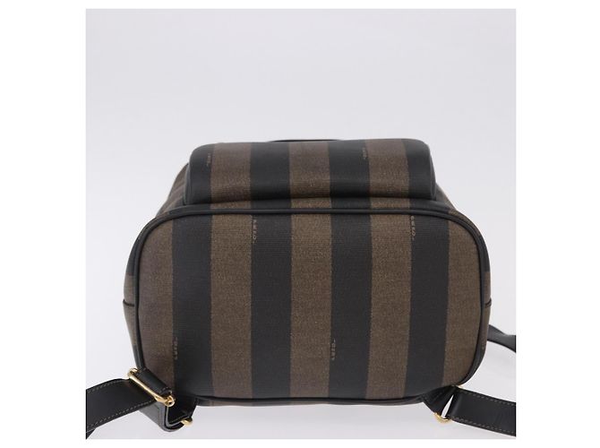 FENDI Pecan Canvas Backpack PVC Black Brown - vista 11