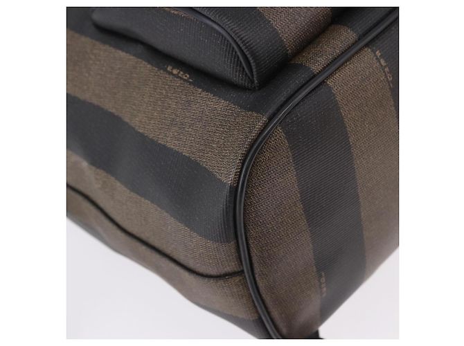 FENDI Pecan Canvas Backpack PVC Black Brown - vista 12
