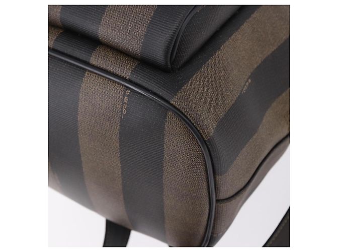 FENDI Pecan Canvas Backpack PVC Black Brown - vista 13