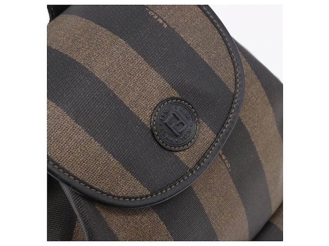 FENDI Pecan Canvas Backpack PVC Black Brown - vista 16