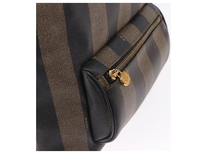 FENDI Pecan Canvas Backpack PVC Black Brown - vista 17