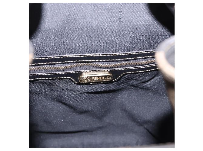 FENDI Pecan Canvas Backpack PVC Black Brown - vista 21