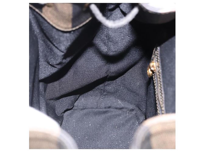 FENDI Pecan Canvas Backpack PVC Black Brown - vista 24