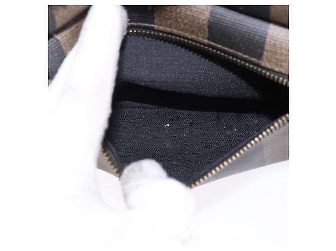 FENDI Pecan Canvas Backpack PVC Black Brown - vista 27