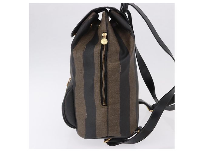 FENDI Pecan Canvas Backpack PVC Black Brown - vista 4