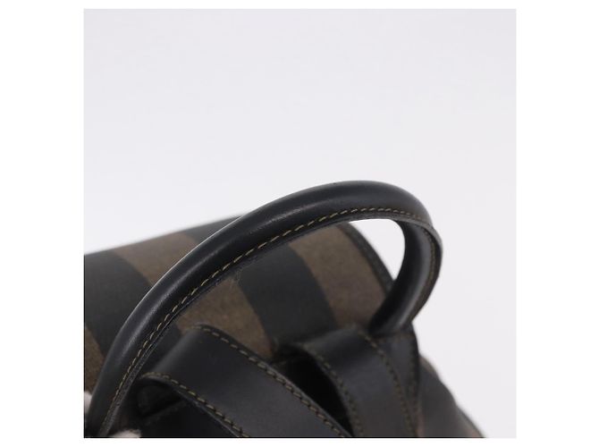 FENDI Pecan Canvas Backpack PVC Black Brown - vista 7