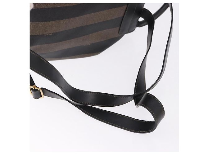FENDI Pecan Canvas Backpack PVC Black Brown - vista 9