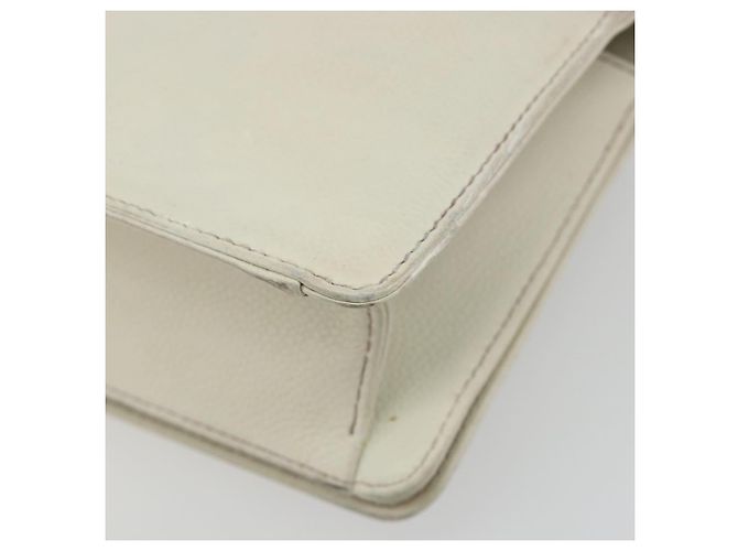 CHANEL Hand Bag Leather White Silver CC - view 12