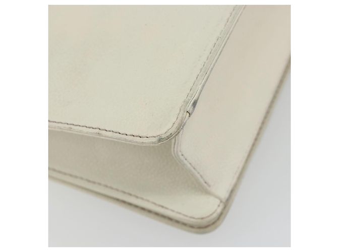 CHANEL Hand Bag Leather White Silver CC - view 13