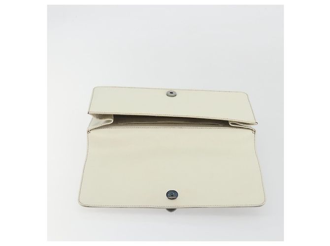 CHANEL Hand Bag Leather White Silver CC - view 18