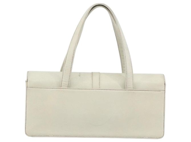 CHANEL Hand Bag Leather White Silver CC - view 3