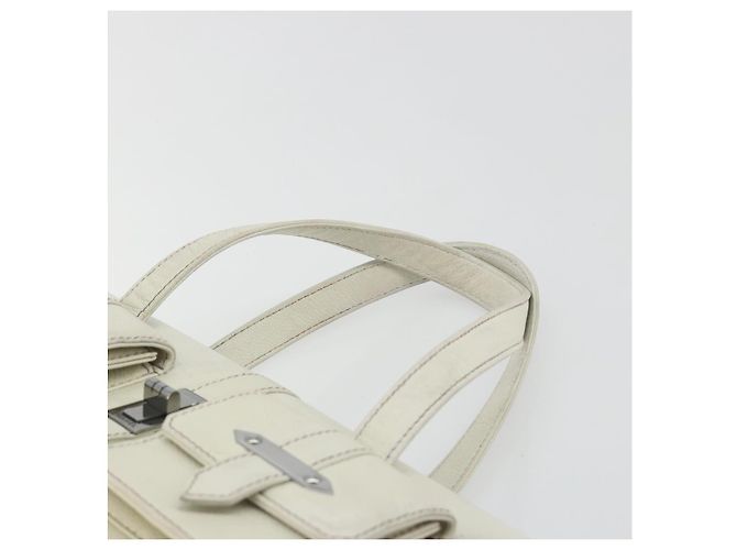 CHANEL Hand Bag Leather White Silver CC - view 8