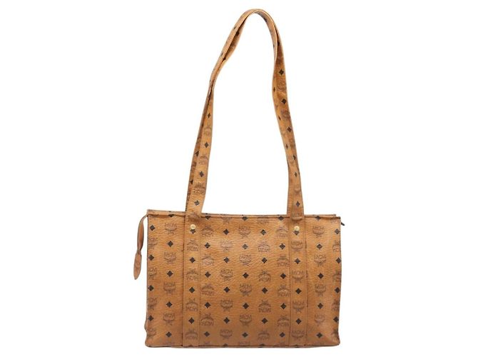 MCM Vintage Visetos Leather Marrone - vista 2