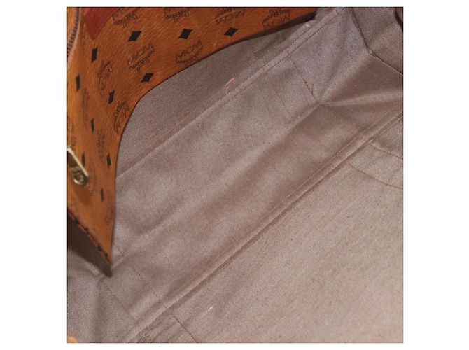 MCM Vintage Visetos Leather Marrone - vista 5