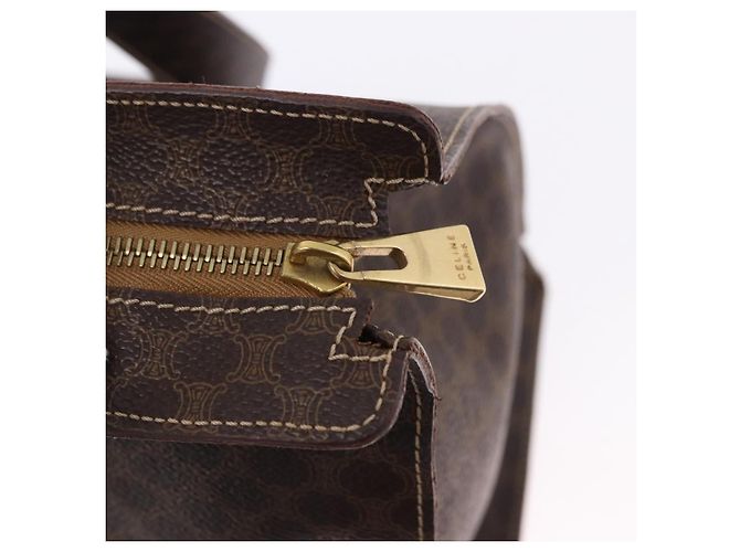 Céline CELINE Macadam Shoulder Bag PVC Leather Brown Gold Tone - vista 15