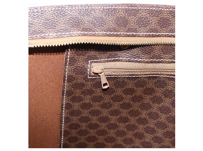 Céline CELINE Macadam Shoulder Bag PVC Leather Brown Gold Tone - vista 20