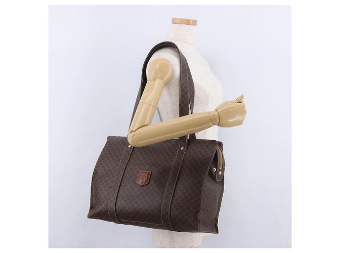 Céline CELINE Macadam Shoulder Bag PVC Leather Brown Gold Tone - vista 23