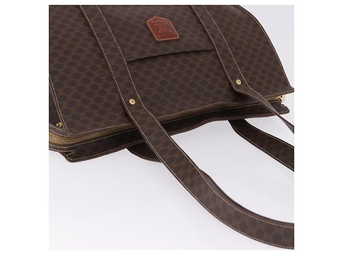 Céline CELINE Macadam Shoulder Bag PVC Leather Brown Gold Tone - vista 6