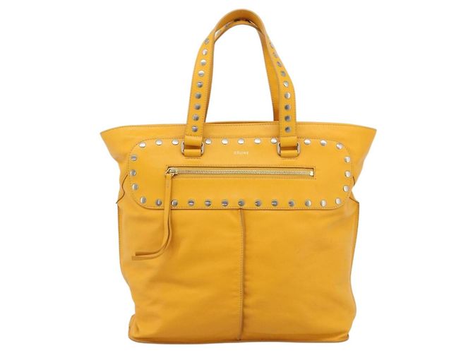 Céline CELINE Hand Bag Leather Yellow Silver - vista 2